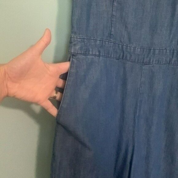 Abercrombie Chambray Denim Tie Back Jumpsuit - Picture 5 of 8